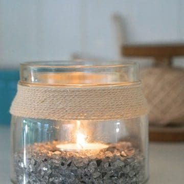 DIY Coastal Candle from recycled jars
