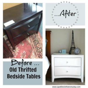 Before and After Thrifted Bedside Tables Collage