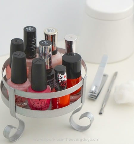 DIy Storing and Organising Nail Polishes from Candle Holders!