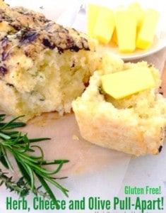 Gluten Free Herb, Cheese and Olive Pull - Apart