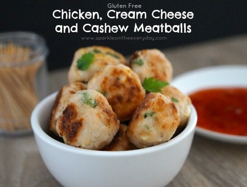 Chicken, Cream Cheese and Cashew Meatballs! (Gluten Free)