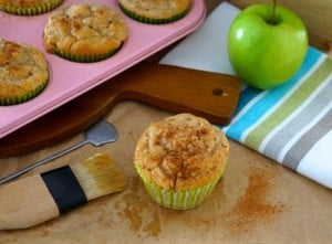A tray of Gluten Free Apple and Cinnamon Muffins