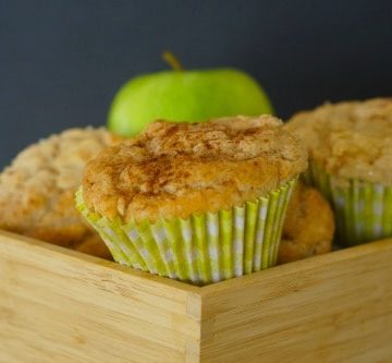 a bowl of Gluten Free Apple and Cinnamon Muffins