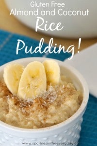 Easy Gluten Free Almond and Coconut Rice Pudding recipe!