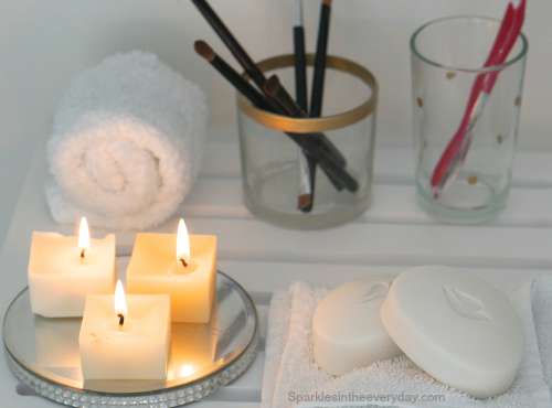 Bathroom candle glow-What to do with your old, used candles?