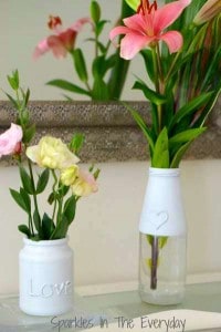Flowers in a re-styled bottle