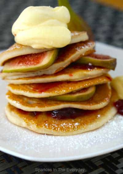 Tall stack of Gluten Free Pancakes