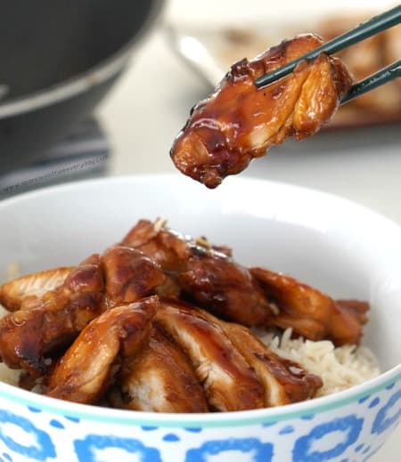 The tip to making easy gluten free honey and soy chicken and rice!