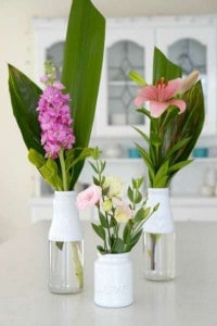 recycled bottle to beautiful vases