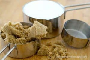 Brown sugar and white sugar for baking cookies