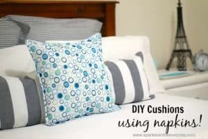 DIY cushions using napkins