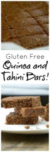 Easy Gluten Free Quinoa and Tahini Bars!!