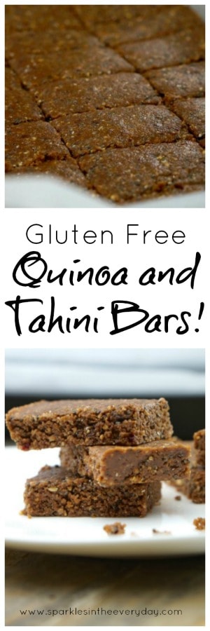Easy Gluten Free Quinoa and Tahini Bars!!