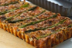 Gluten Free Asparagus, Mushroom and Bacon Slice