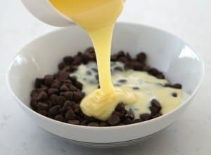 Chocolate and Sweetened Condensed Milk for Easy Dark Chocolate Fudge