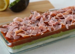Ham on the Gluten Free 5 Layer Dip recipe!