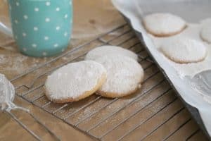 Easy Gluten Free Vanilla and Almond Cookies goes perfectly with hot tea!