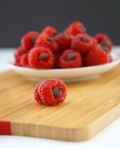 Gluten free snack ideas - Choc Chip Raspberries