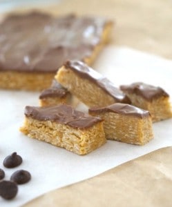 Gluten Free Chocolate Peanut Butter Bars ...ready to eat!!