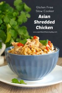 Gluten Free Asian Shredded Chicken in the slow cooker!