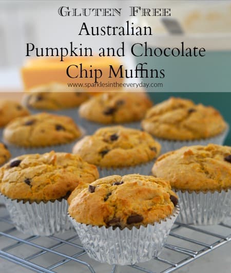 Gluten Free Australian Pumpkin and Chocolate Chip Muffins (GF)!
