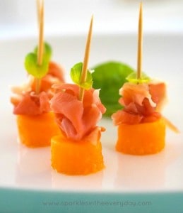 rockmelon, prosciutto and basil appetisers!! easy entertaining!