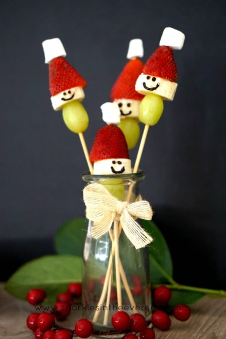 Santa Fruit Sticks - Easy Christmas Treats
