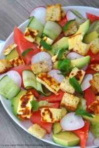 Gluten Free Haloumi, Raddish and Watermelon Salad Recipe!
