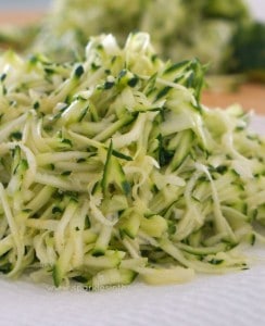 Grated Zucchini for Halloumi, Zucchini and Bacon Fritters