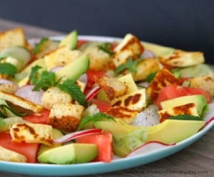 Grilled Haloumi, Raddish and Watermelon Salad Recipe!
