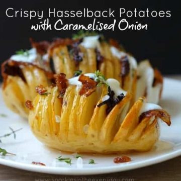 How to make Crispy Hasselback Potatoes with Caramelised Onion recipe