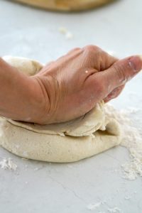 kneading the dough for Gluten-Free Naan Bread